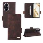 For Honor 200 Magnetic Clasp Flip Leather Phone Case(Brown) - 1