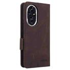 For Honor 200 Magnetic Clasp Flip Leather Phone Case(Brown) - 3