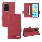 For Honor 200 Lite Global Magnetic Clasp Flip Leather Phone Case(Red) - 1