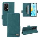 For Honor 200 Lite Global Magnetic Clasp Flip Leather Phone Case(Green) - 1