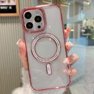For iPhone 14 Pro MagSafe Magnetic Transparent TPU Electroplated Phone Case(Rose Gold) - 1