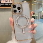 For iPhone 14 Pro Max MagSafe Magnetic Transparent TPU Electroplated Phone Case(Gold) - 1