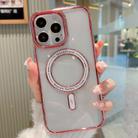 For iPhone 13 Pro Max MagSafe Magnetic Transparent TPU Electroplated Phone Case(Rose Gold) - 1