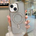 For iPhone 13 MagSafe Magnetic Transparent TPU Electroplated Phone Case(Silver) - 1