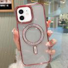 For iPhone 12 MagSafe Magnetic Transparent TPU Electroplated Phone Case(Rose Gold) - 1