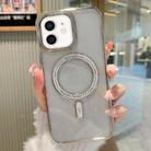 For iPhone 12 MagSafe Magnetic Transparent TPU Electroplated Phone Case(Silver) - 1