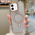 For iPhone 12 MagSafe Magnetic Transparent TPU Electroplated Phone Case(Gold) - 1