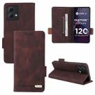 For Motorola Moto G84 5G Magnetic Clasp Leather Phone Case(Brown) - 1