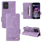 For Motorola Moto G54 5G Magnetic Clasp Leather Phone Case(Purple) - 1