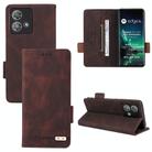 For Motorola Edge 40 Neo Magnetic Clasp Leather Phone Case(Brown) - 1