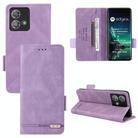 For Motorola Edge 40 Neo Magnetic Clasp Leather Phone Case(Purple) - 1