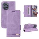 For Motorola Edge 50 Neo 5G Magnetic Clasp Leather Phone Case(Purple) - 1