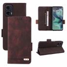 For Motorola Moto G35 5G Magnetic Clasp Leather Phone Case(Brown) - 1