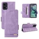 For Motorola Moto G35 5G Magnetic Clasp Leather Phone Case(Purple) - 1