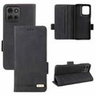 For Motorola Moto G75 5G Magnetic Clasp Leather Phone Case(Black) - 1