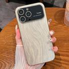 For iPhone 12 Pro Wood Grain Large Window Electroplated + Acrylic Phone Case(Gold) - 1