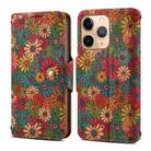 For iPhone 11 Pro Denior Flower Language Series Cork Fabric Oil Edge Leather Phone Case(Spring) - 1