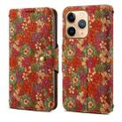 For iPhone 11 Pro Denior Flower Language Series Cork Fabric Oil Edge Leather Phone Case(Summer) - 1