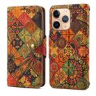 For iPhone 11 Pro Denior Flower Language Series Cork Fabric Oil Edge Leather Phone Case(Autumn) - 1