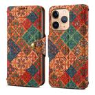 For iPhone 11 Pro Denior Flower Language Series Cork Fabric Oil Edge Leather Phone Case(Winter) - 1