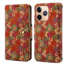 For iPhone 11 Pro Max Denior Flower Language Series Cork Fabric Oil Edge Leather Phone Case(Summer) - 1