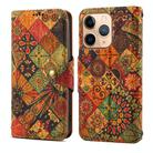 For iPhone 11 Pro Max Denior Flower Language Series Cork Fabric Oil Edge Leather Phone Case(Autumn) - 1