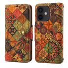 For iPhone 12 Denior Flower Language Series Cork Fabric Oil Edge Leather Phone Case(Autumn) - 1