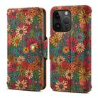 For iPhone 12 Pro Denior Flower Language Series Cork Fabric Oil Edge Leather Phone Case(Spring) - 1