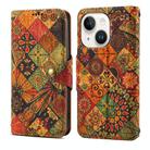 For iPhone 13 Denior Flower Language Series Cork Fabric Oil Edge Leather Phone Case(Autumn) - 1