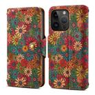 For iPhone 13 Pro Denior Flower Language Series Cork Fabric Oil Edge Leather Phone Case(Spring) - 1