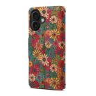 For iPhone 16 Denior Flower Language Series Cork Fabric Oil Edge Leather Phone Case(Spring) - 3