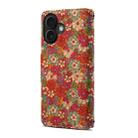 For iPhone 16 Denior Flower Language Series Cork Fabric Oil Edge Leather Phone Case(Summer) - 3