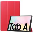 For Samsung Galaxy Tab A7 2020 T500 Custer Texture Horizontal Flip Leather Case with Three-folding Holder & Sleep / Wake-up Function(Red) - 1