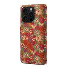 For iPhone 16 Pro Denior Flower Language Series Cork Fabric Oil Edge Leather Phone Case(Summer) - 3