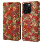 For iPhone 16 Pro Max Denior Flower Language Series Cork Fabric Oil Edge Leather Phone Case(Summer) - 1