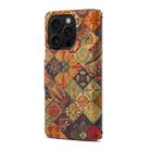 For iPhone 16 Pro Max Denior Flower Language Series Cork Fabric Oil Edge Leather Phone Case(Autumn) - 3