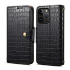 For iPhone 14 Pro Max Denior Crocodile Texture Oil Edge Leather Phone Case(Black) - 1