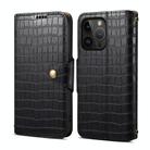 For iPhone 12 Pro Max Denior Crocodile Texture Oil Edge Leather Phone Case(Black) - 1