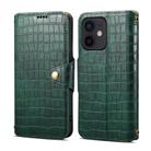 For iPhone 11 Denior Crocodile Texture Oil Edge Leather Phone Case(Green) - 1