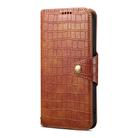 For iPhone 16 Denior Crocodile Texture Oil Edge Leather Phone Case(Brown) - 2