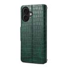 For iPhone 16 Denior Crocodile Texture Oil Edge Leather Phone Case(Green) - 3