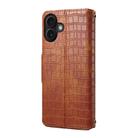 For iPhone 16 Plus Denior Crocodile Texture Oil Edge Leather Phone Case(Brown) - 3