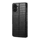 For iPhone 16 Plus Denior Crocodile Texture Oil Edge Leather Phone Case(Black) - 3