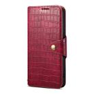 For iPhone 16 Pro Denior Crocodile Texture Oil Edge Leather Phone Case(Rose Red) - 2