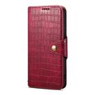 For iPhone 16 Pro Max Denior Crocodile Texture Oil Edge Leather Phone Case(Rose Red) - 2