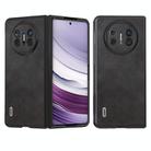 For Huawei Mate X5 ABEEL Two-color Calf Texture PU Phone Case(Black) - 1