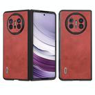 For Huawei Mate X5 ABEEL Two-color Calf Texture PU Phone Case(Red) - 1