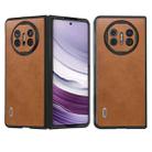 For Huawei Mate X5 ABEEL Two-color Calf Texture PU Phone Case(Brown) - 1