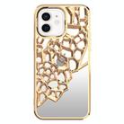 For iPhone 11 Mirror Style Hollow Heat Dissipation Electroplated  TPU Phone Case(Gold) - 1