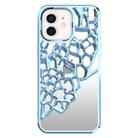 For iPhone 11 Mirror Style Hollow Heat Dissipation Electroplated  TPU Phone Case(Blue) - 1